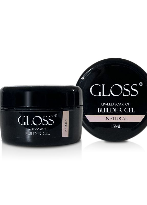 Однофазний гель Builder Gel GLOSS Natural, 15 мл Gloss Company (267820705)