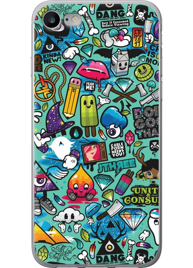 Силикон с усиленными углами чехол 'Стикер бомбинг 1' для Endorphone Apple iPhone 7 (258485671)
