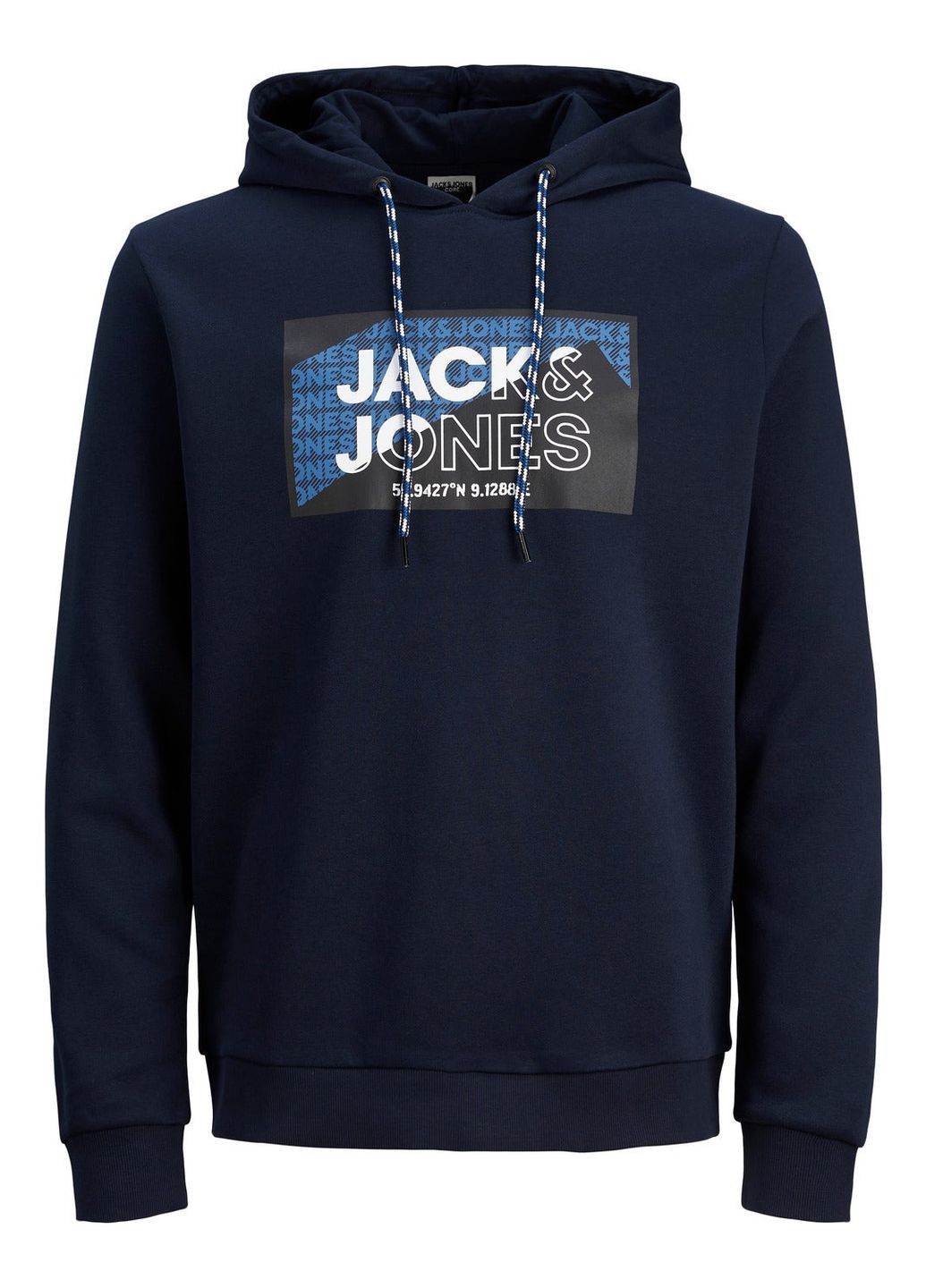 Худі фліс,темно-синій з принтом,JACK&JONES Jack & Jones (275133101)