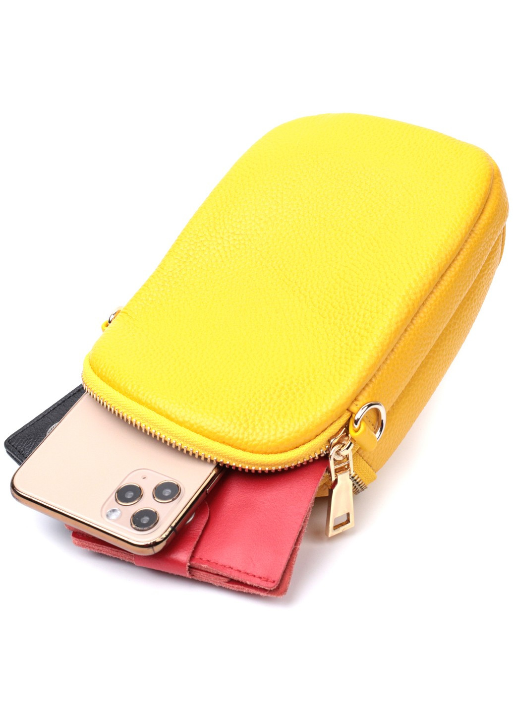 Оригінальна сумка для жінок з м'якої натуральної шкіри 22342 Жовтий Vintage (276457624)