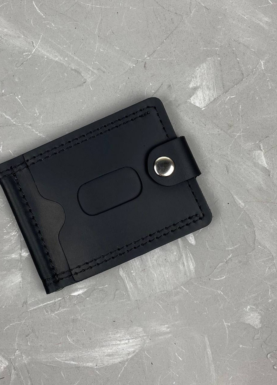 Чоловічий чорний затискач для грошей утримувач для карток Port black + No Brand (258430129)