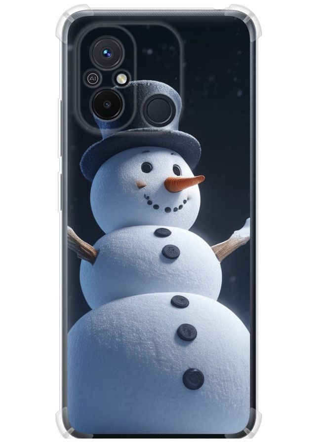 Силіконовий протиударний с посиленими кутами чохол 'Сніговик' для Endorphone Xiaomi Redmi 12C (275649620)