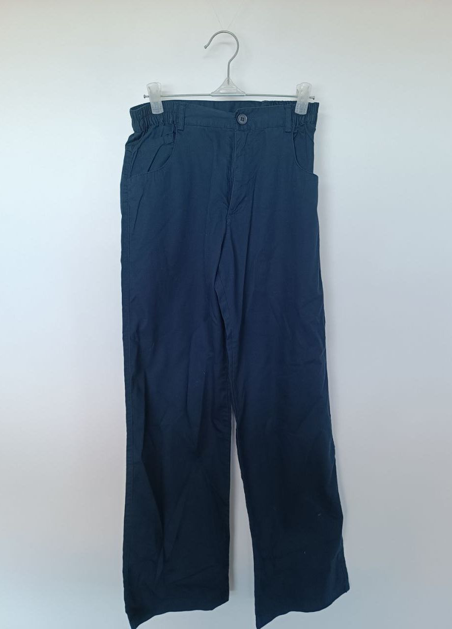 Темно-синие кэжуал демисезонные брюки прямые Marasil