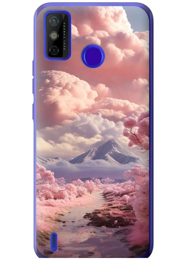 Силіконовий чохол 'Рожеві хмари' для Endorphone Tecno Spark 6 Go KE5 (267234040)