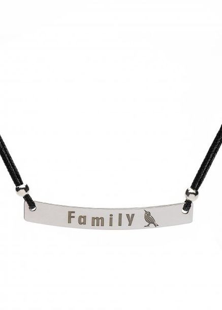 Серебряное мужское колье на черном шнурке с подвеской Family Family Tree Jewelry Line (266903774)