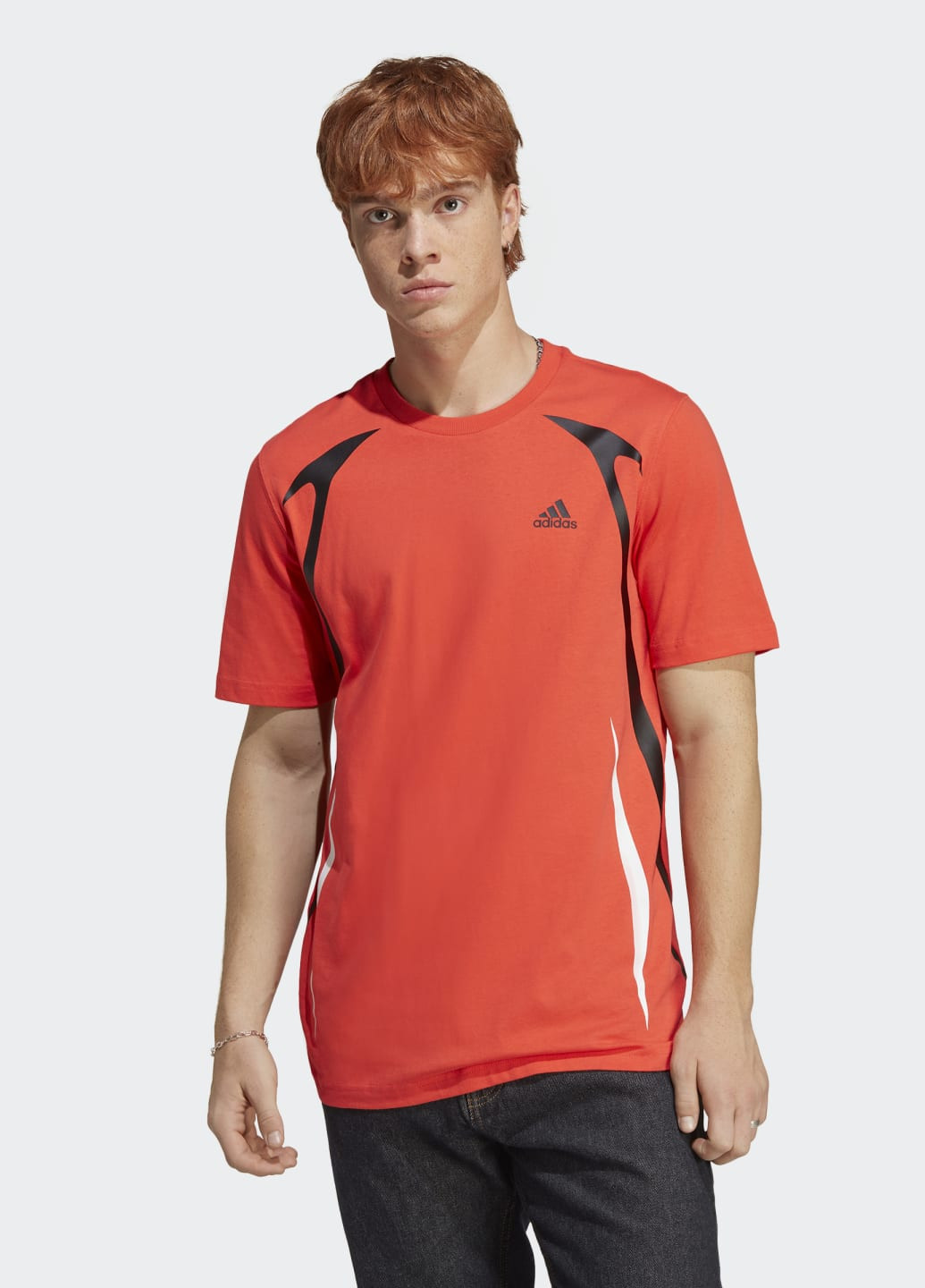 Красная футболка colourblock adidas
