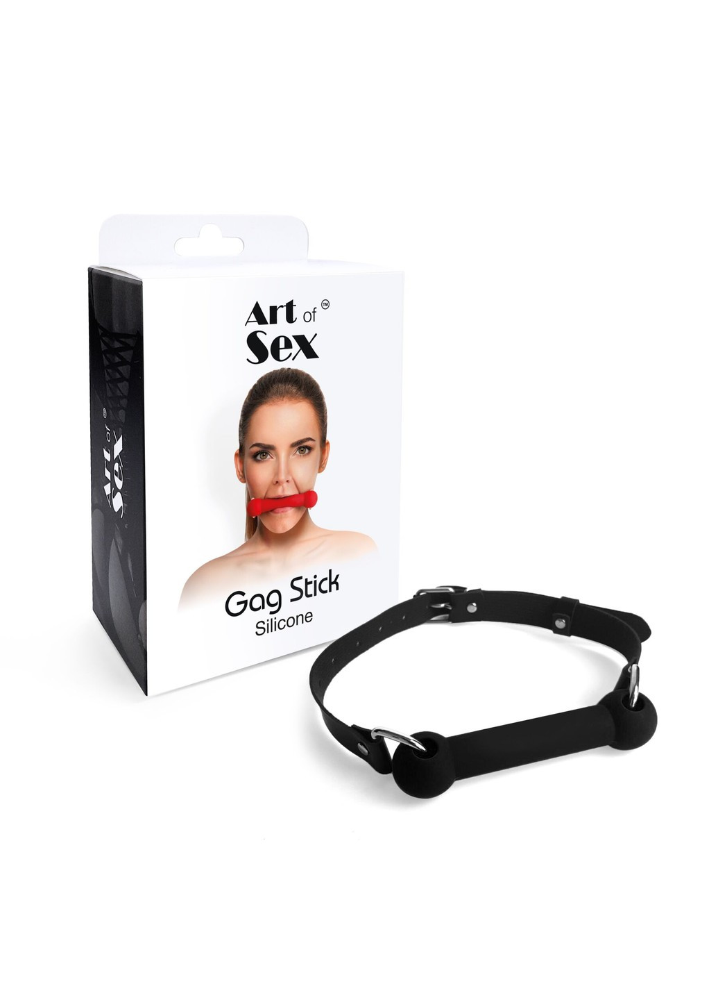 Кляп Палка, силикон и натуральная кожа, - Gag Stick Silicon, Черный Art of Sex (258470909)