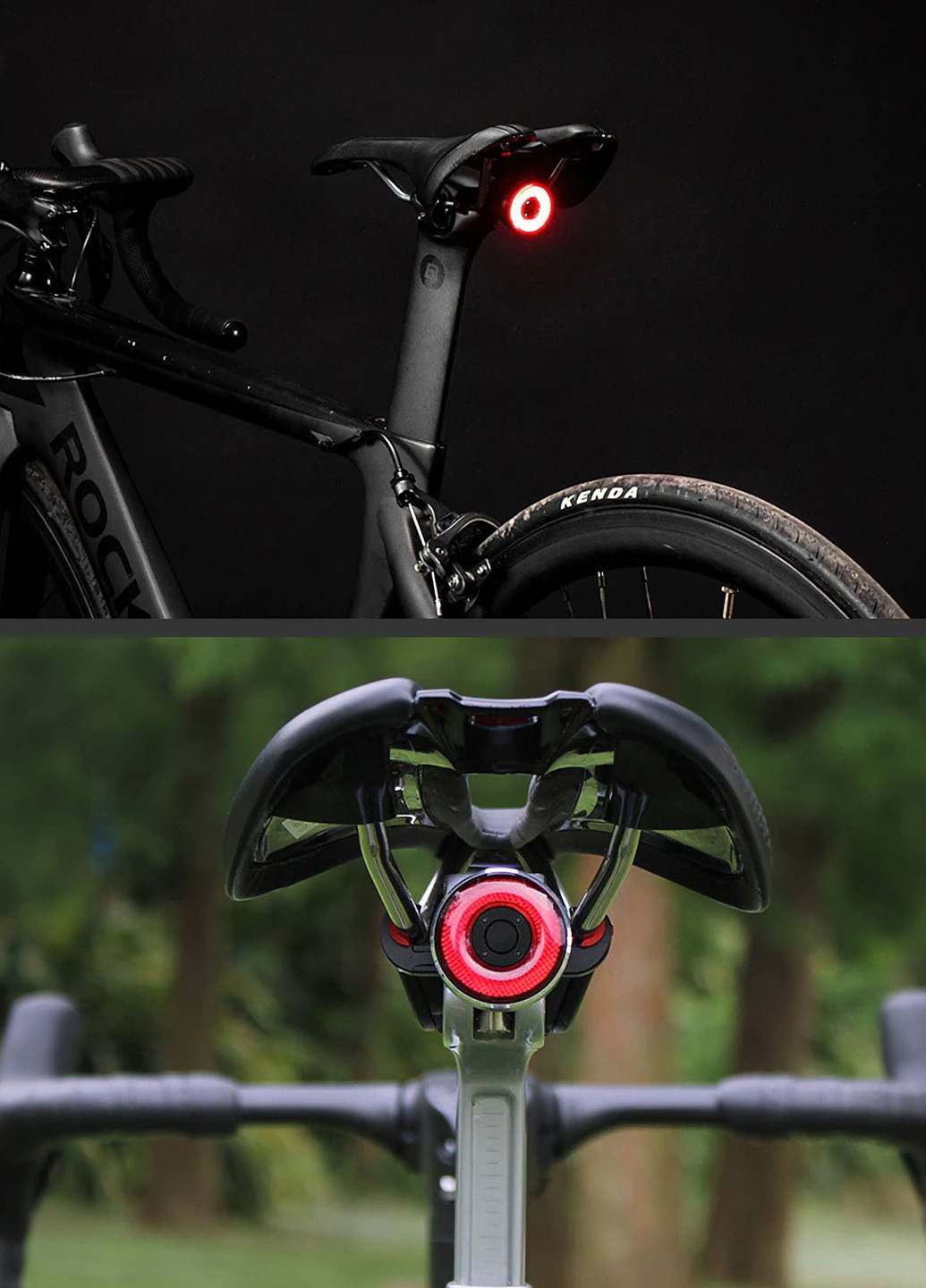 Задний фонарь на велосипед с аккумулятором / Умный велофонарь с USB 8724 Черный 64994 Rockbros (258053935)