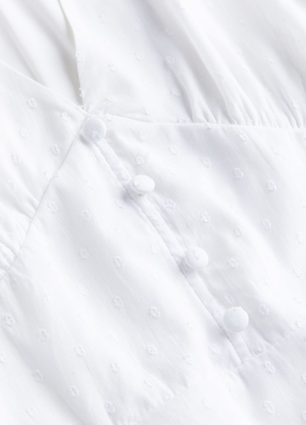 Білий кежуал сукня з балонним рукавом H&M однотонна