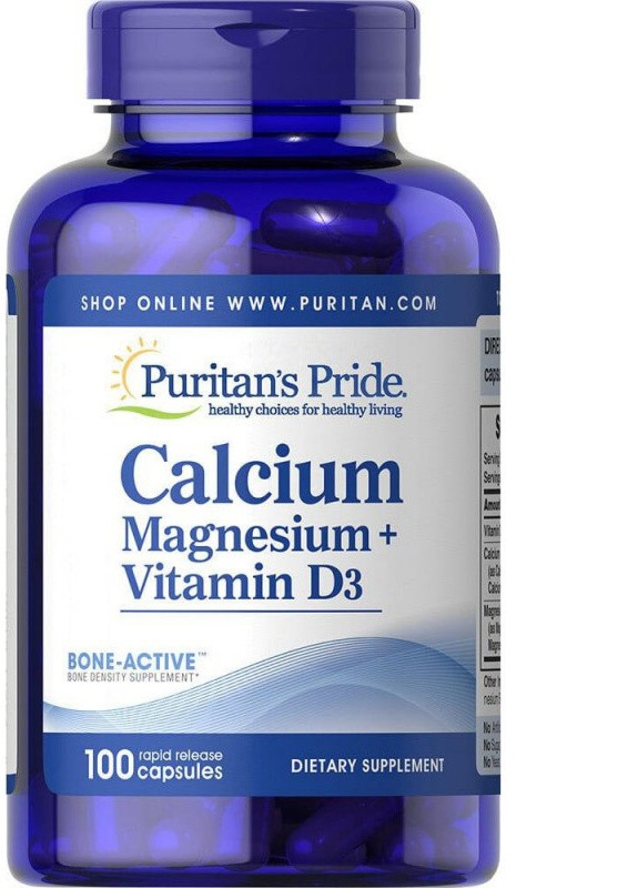 Puritan's Pride Calcium Magnesium with Vitamin D 100 Caps Puritans Pride (258499298)