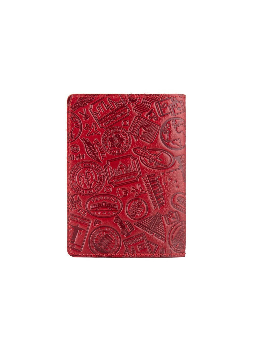 Шкіряна обкладинка на паспорт HiArt PC-01 Crystal Red Buta Art Червоний Hi Art (268371874)