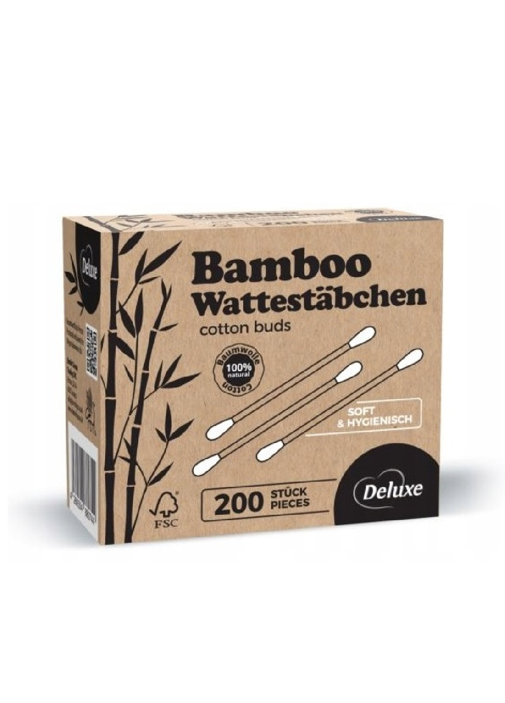 Ватні палички бамбукові Eco Bamboo 200 шт Deluxe (256770759)