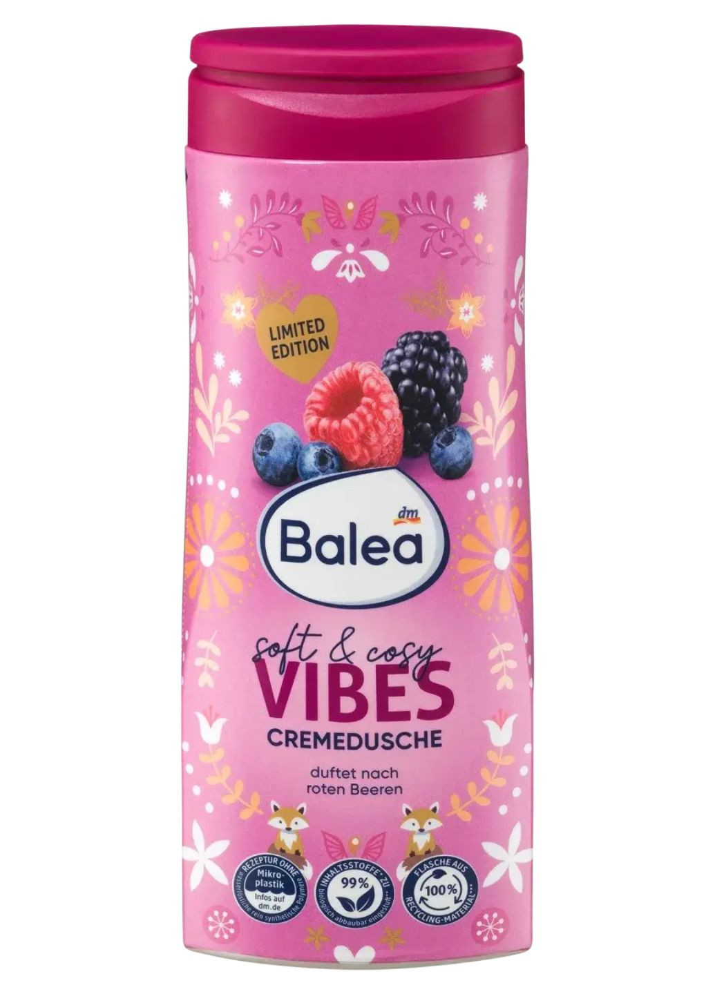 Гель для душа Soft&Cosy Vibes с ароматом ягод 300 мл Balea (267223546)