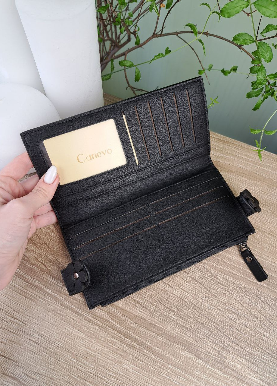 Тонкий женский кошелёк на кнопках книжка Canevo (258512169)