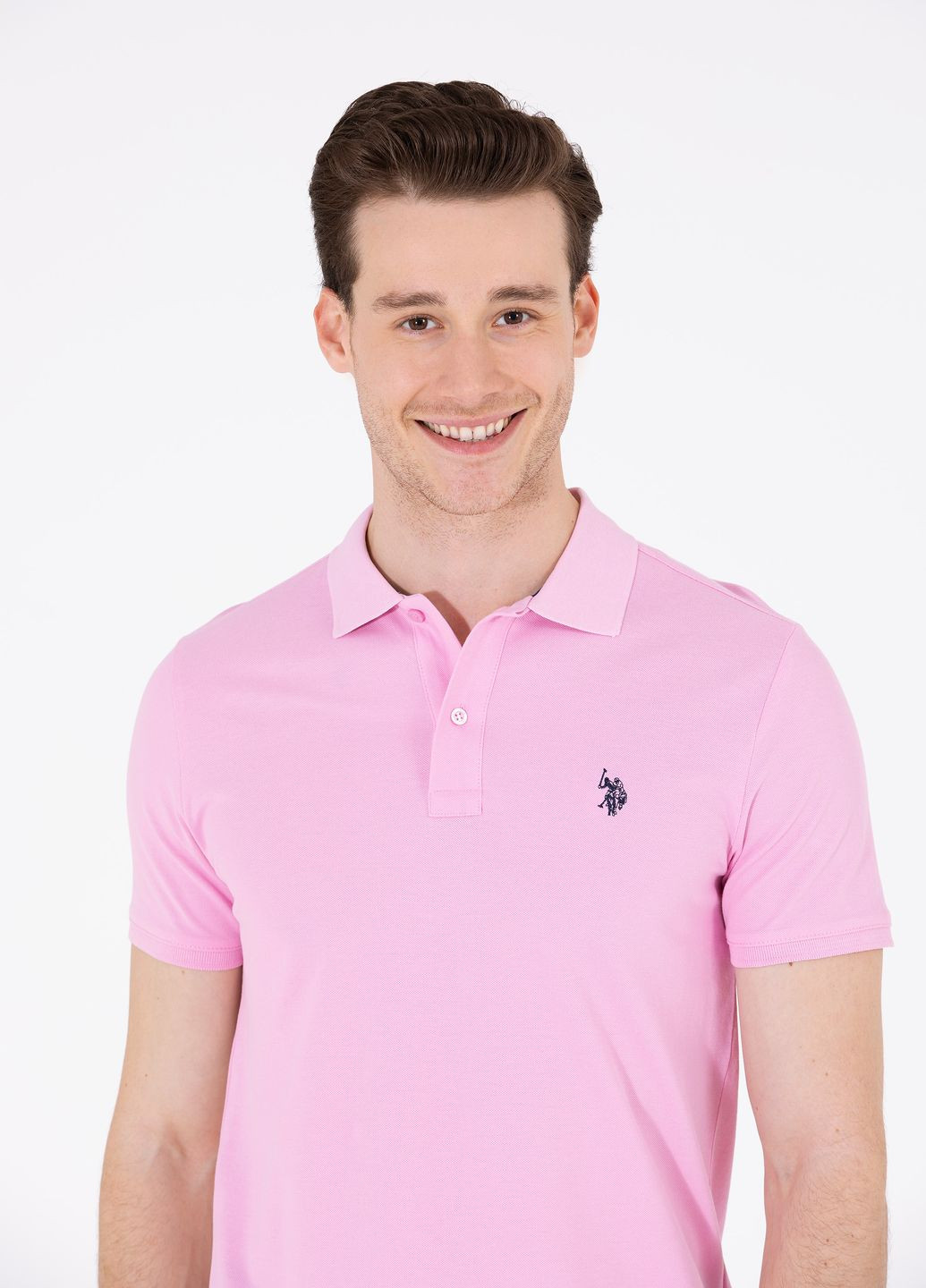 Светло-розовая футболка-футболка поло мужское для мужчин U.S. Polo Assn.