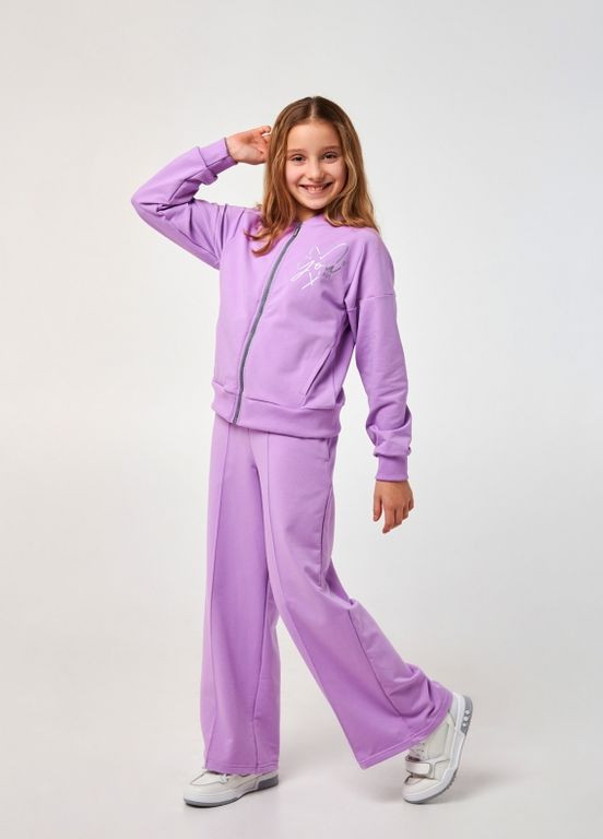 Ліловий дитячий костюм (світшот+штани) | 95% бавовна | демісезон 122, 128, 134, 140 | зручний та комфортний ліловий Smil