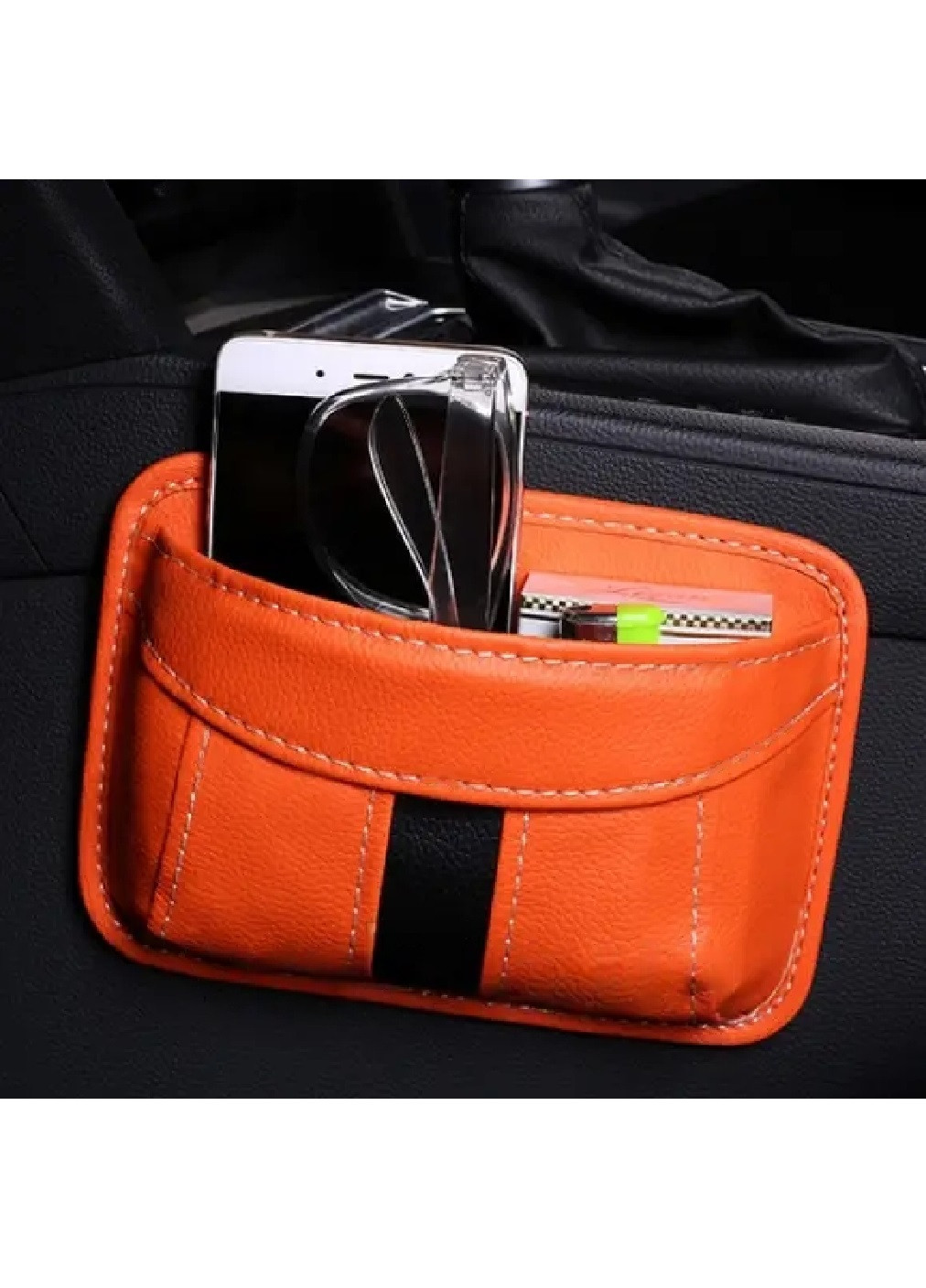Органайзер карман кармашек автомобильный в машину для карточек аксессуаров личных вещей 17.5х12.5 см (474992-Prob) Оранжевый Unbranded (260617578)