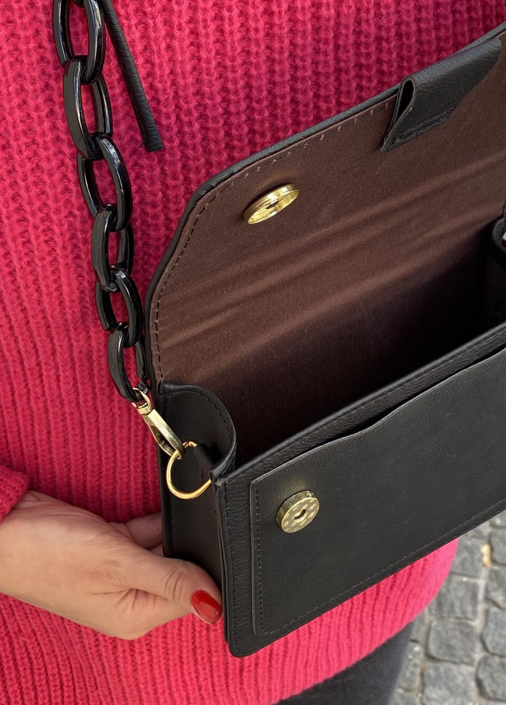 Женская классическая сумка кросс-боди на ремешке черная No Brand (274074224)