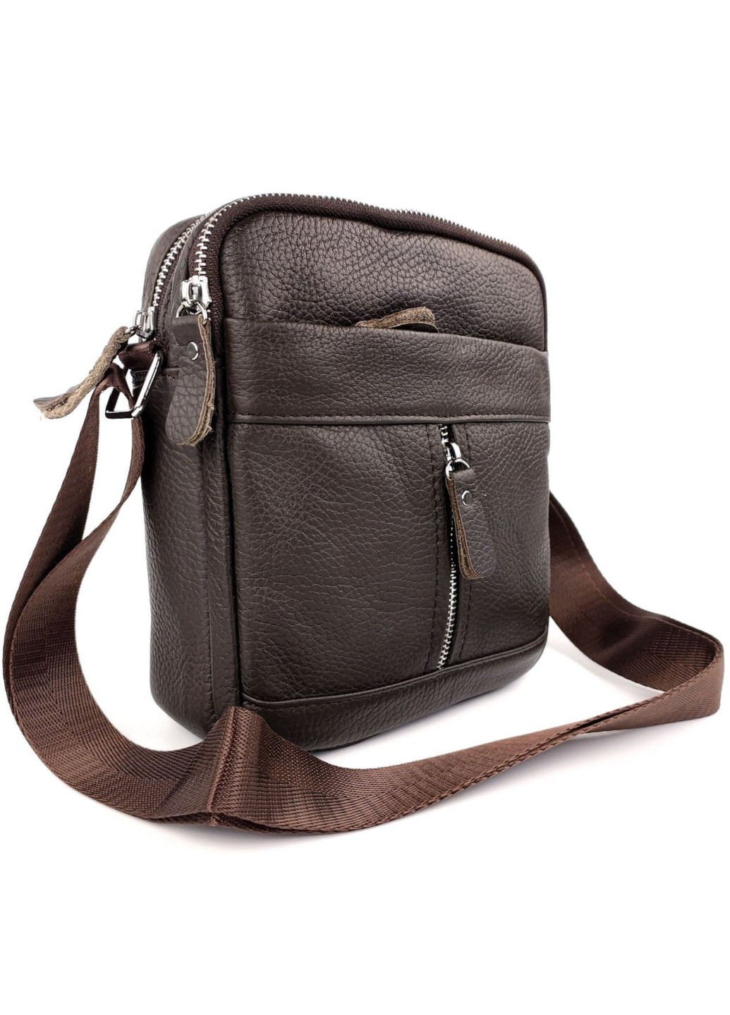 Мужская кожаная сумка на каждый день для мужчин NS1201-2 коричневая JZ (259578250)