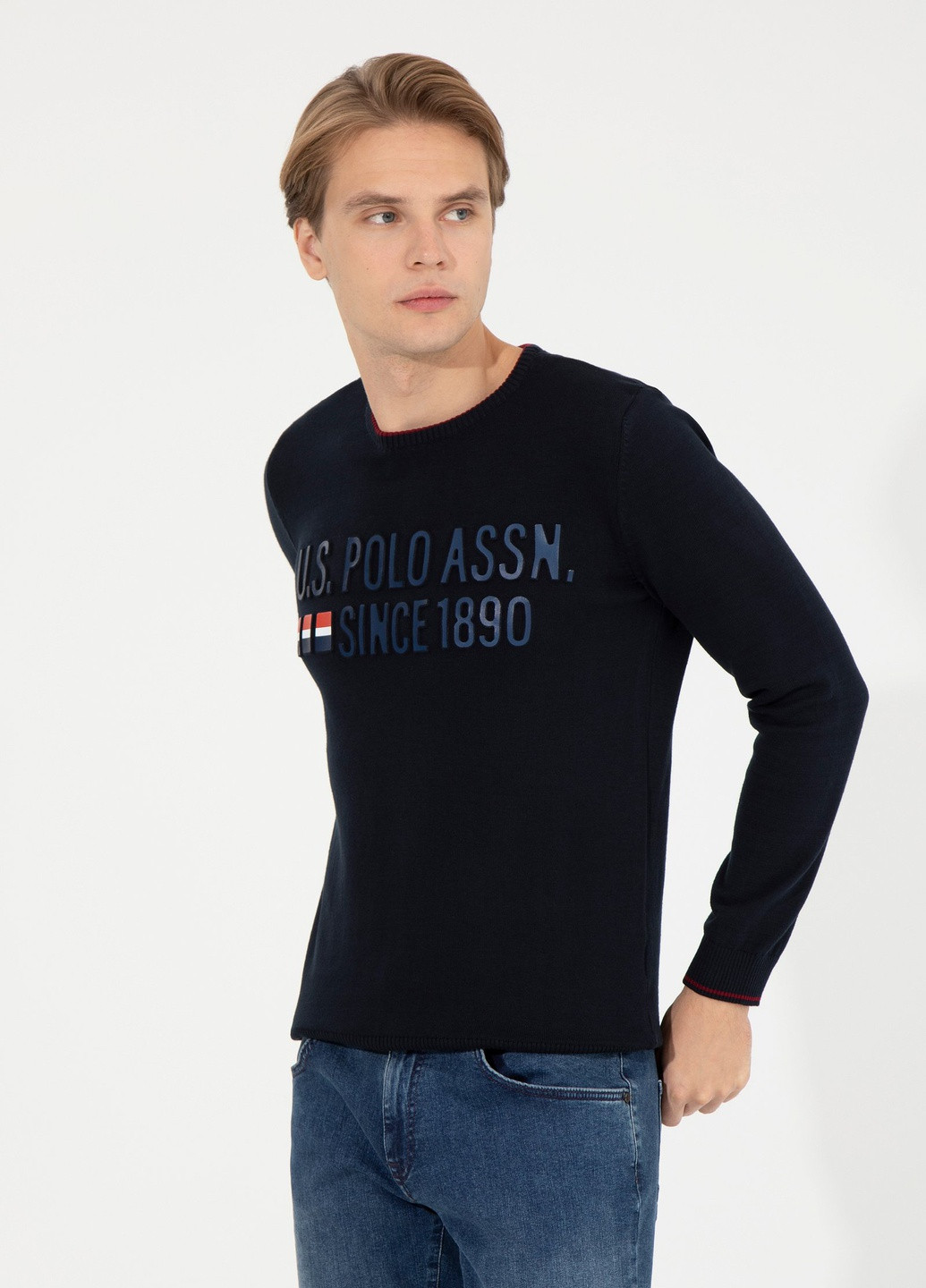Темно-синий свитер мужской U.S. Polo Assn.
