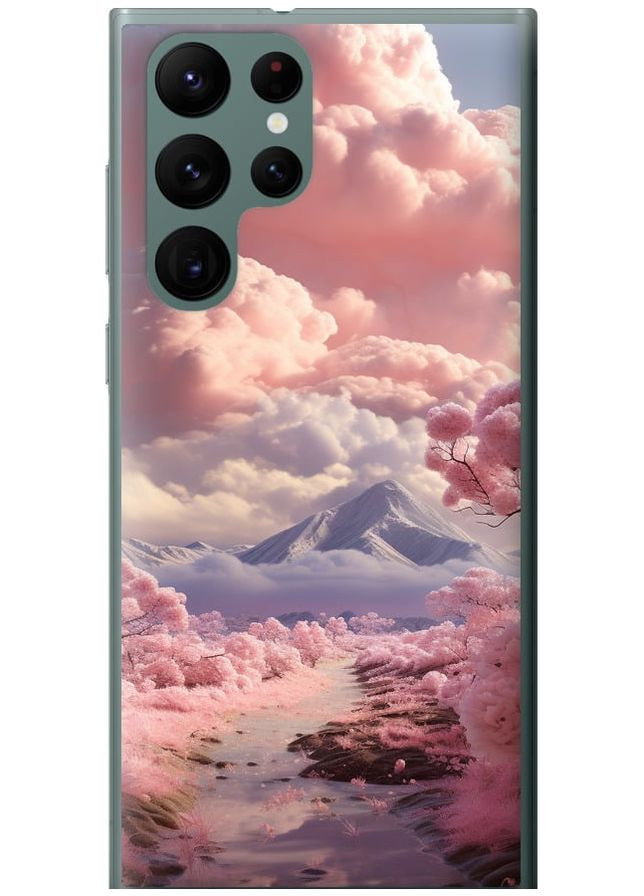 Силиконовый чехол 'Розовые облака' для Endorphone Samsung Galaxy S22 Ultra (267240735)