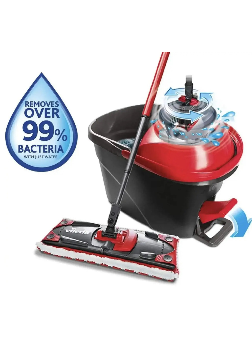 Комплект набір швабра з телескопічною ручкою відром для прибирання паркету панелей плитки (475568-Prob) Чорний з червоним Unbranded (268738309)