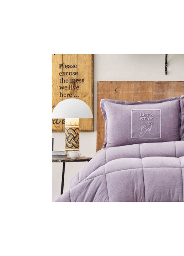 Набор постельное белье с одеялом - Toffee lila лиловый полуторный Karaca Home (258261012)