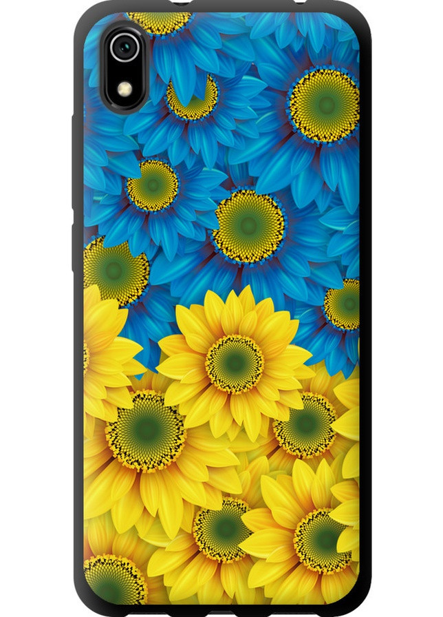 TPU чорний чохол 'Жовто-блакитні квіти ' для Endorphone xiaomi redmi 7a (257831152)