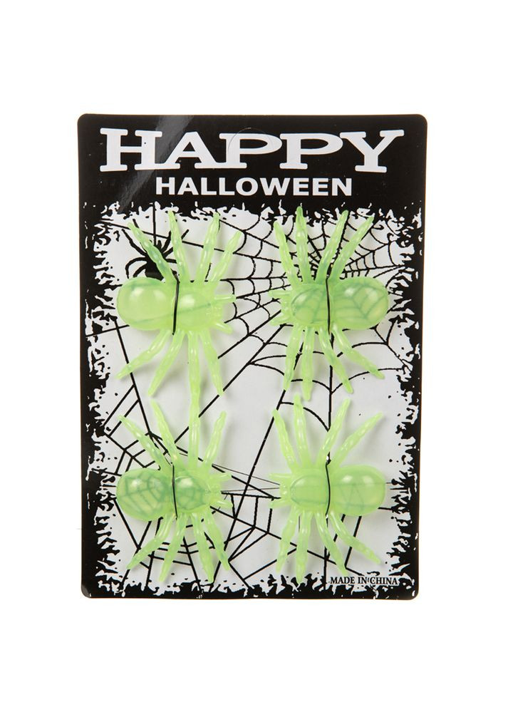 Декор на Хэллоуин - "Светящиеся пауки" цвет зеленый ЦБ-00229772 No Brand (262371962)