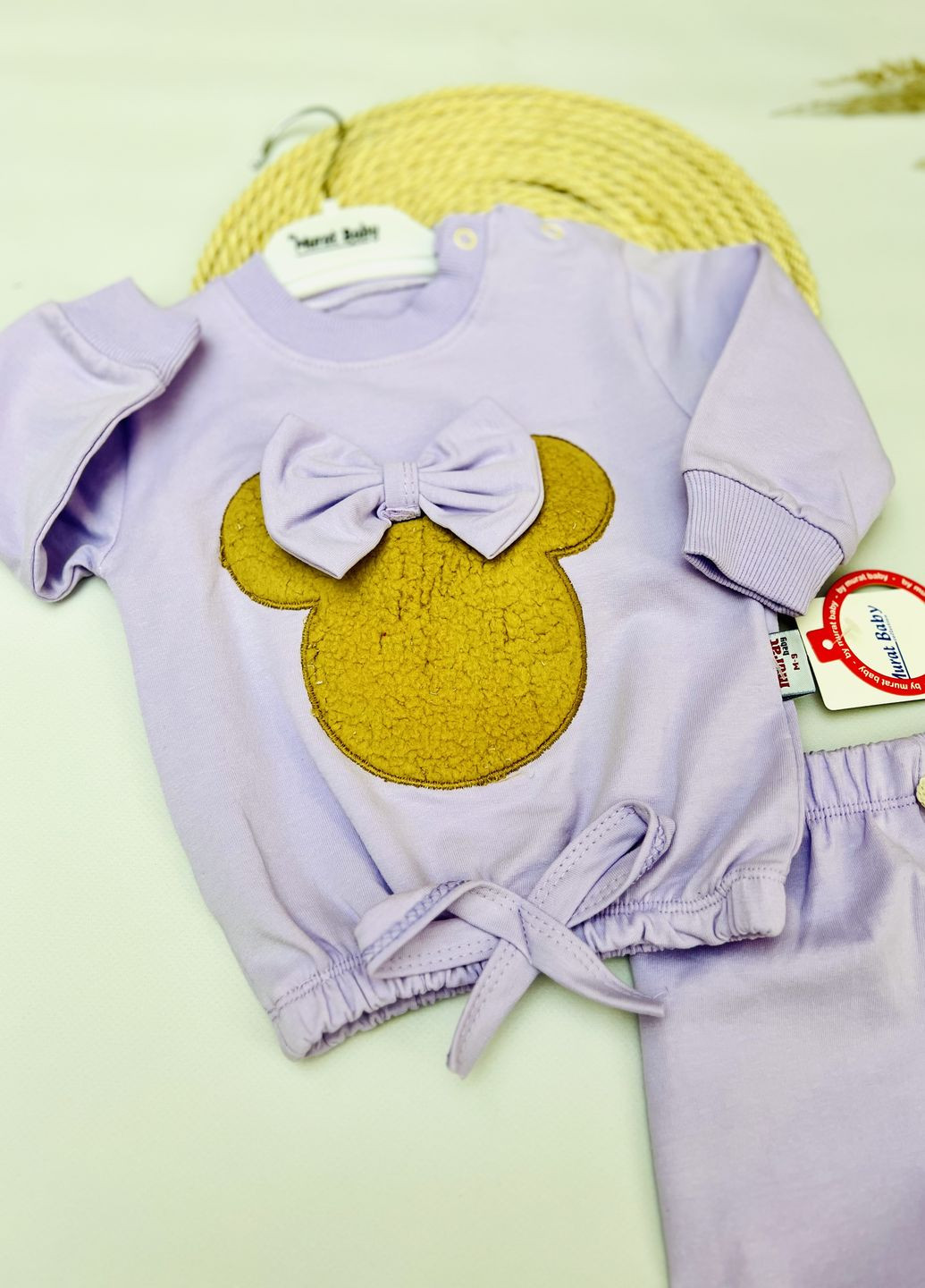 Фиолетовый демисезонный костюм для девочек "мишка с бантом" Murat baby