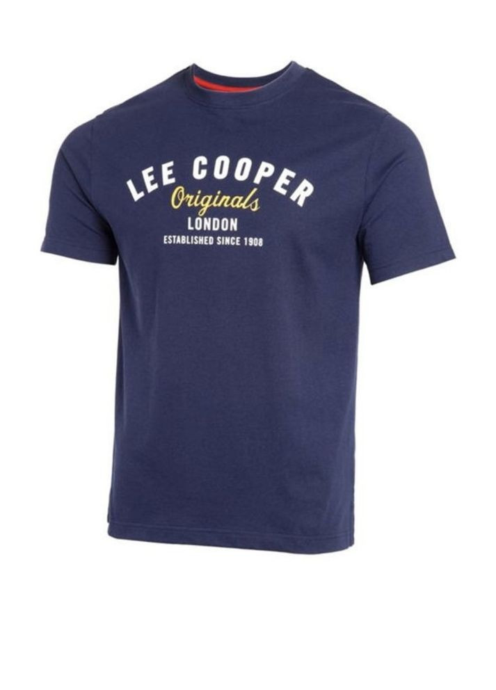 Темно-синяя мужская футболка с коротким рукавом Lee Cooper