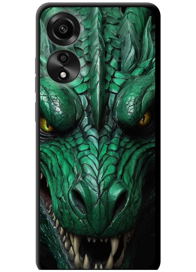 TPU чорний чохол 'Зелений дракон v2' для Endorphone Oppo A78 4G (275651567)