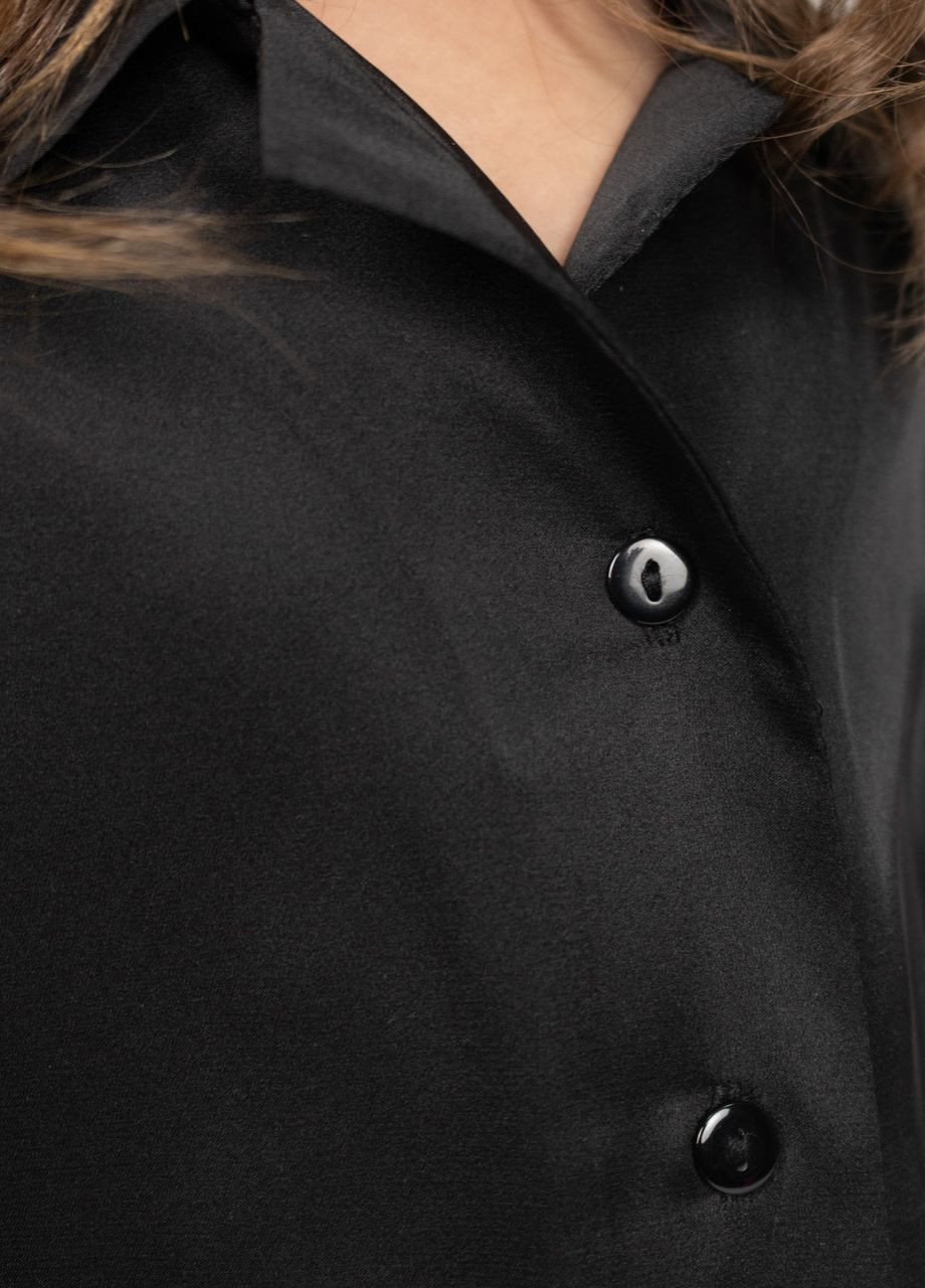 Чорна піжама дитяча домашня шовкова сорочка зі штанами чорний Maybel