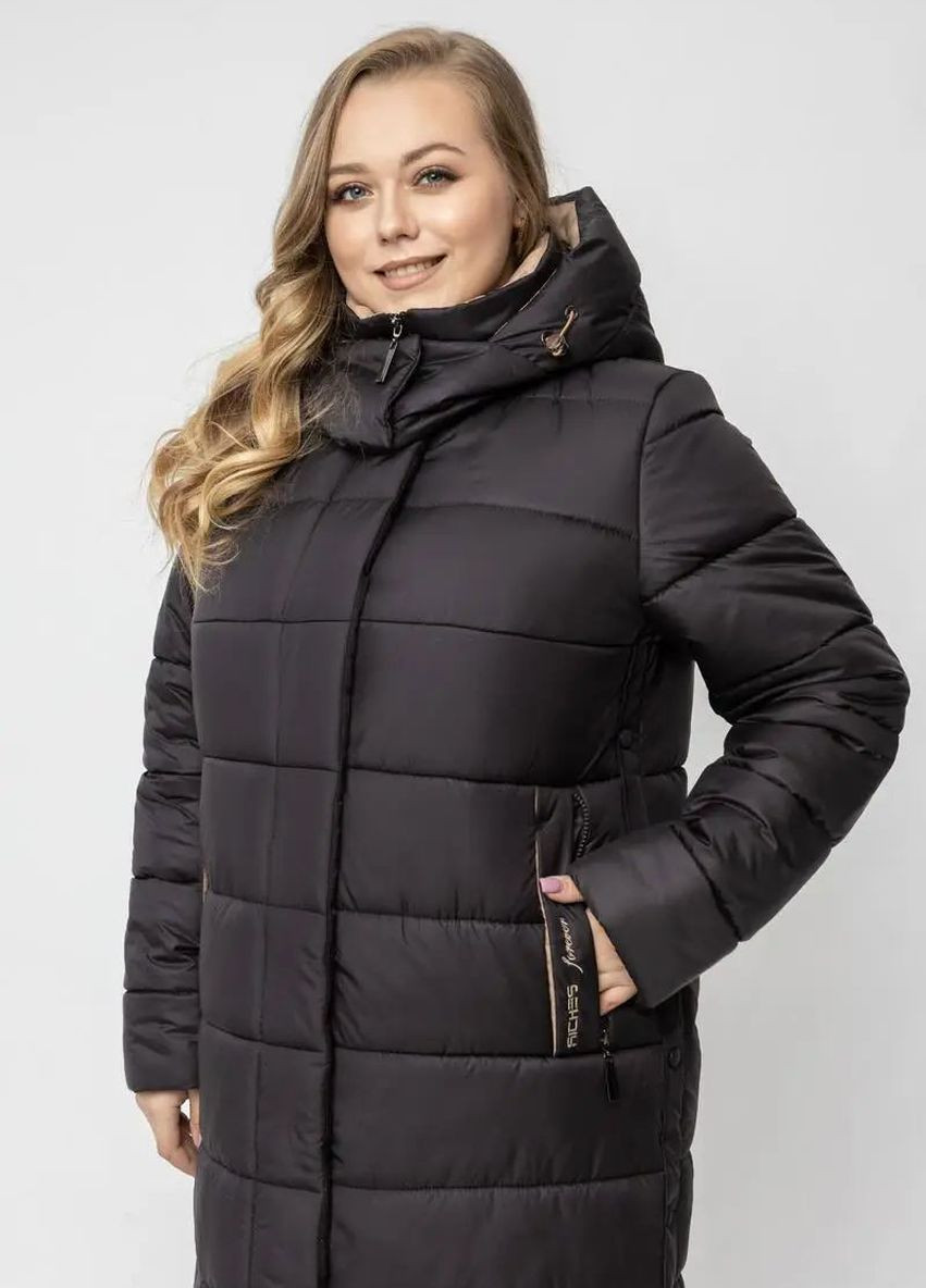 Темно-фіолетова зимня жіноча зимова куртка великого розміру SK