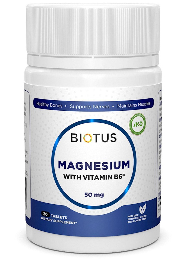 Magnesium with Vitamin B6 30 Tabs BIO-530272 Biotus (257252832)