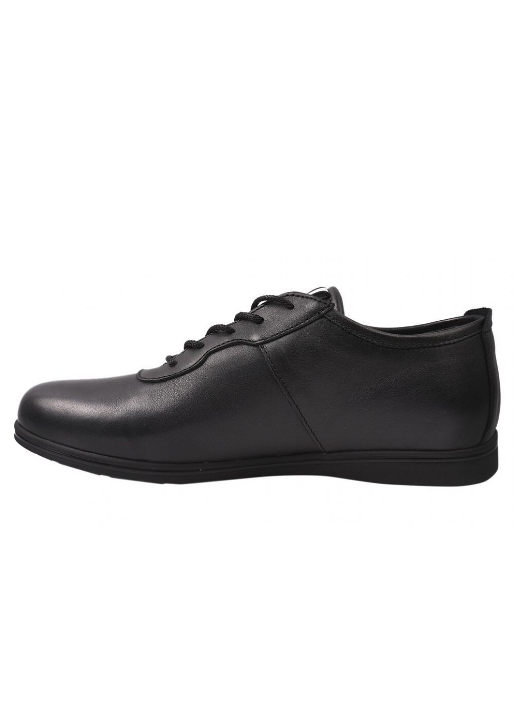 Черные кроссовки мужские из натуральной кожи, на низком ходу, на шнуровке, черные, украина Brave 168-20/21DTC