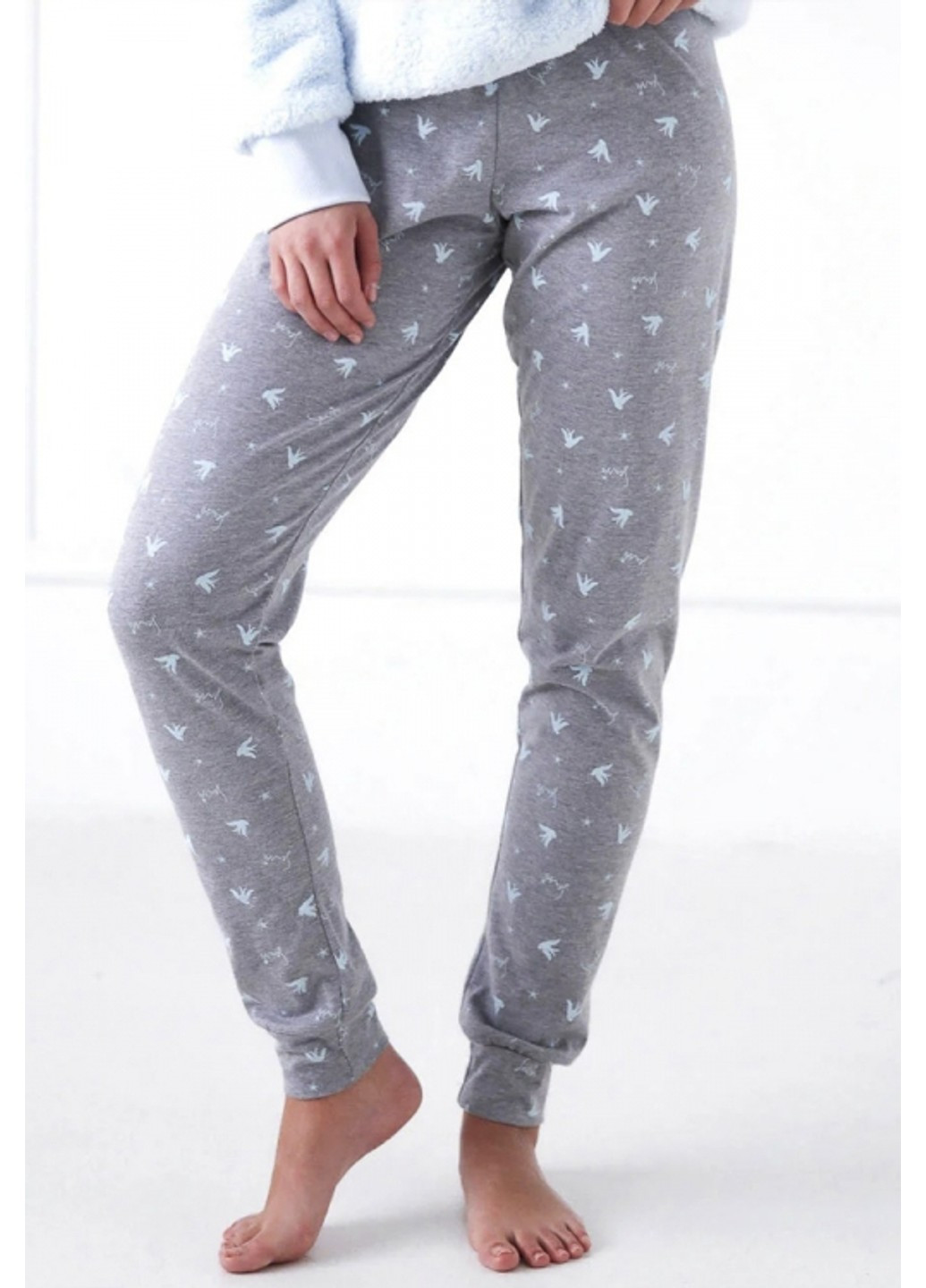 Блакитна всесезон тепла піжама з вишивкою блакитна idole s2020175 Sensis