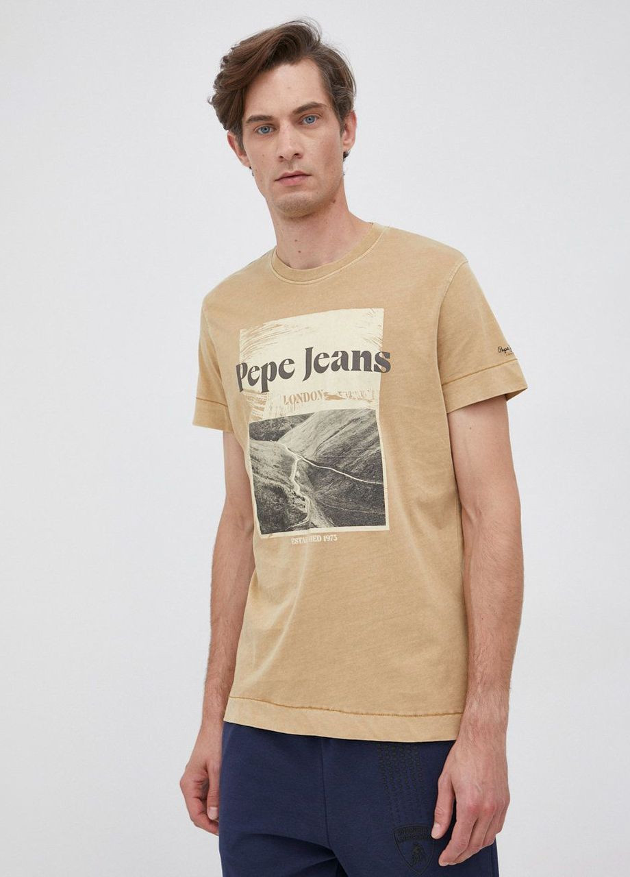 Бежева футболка Pepe Jeans