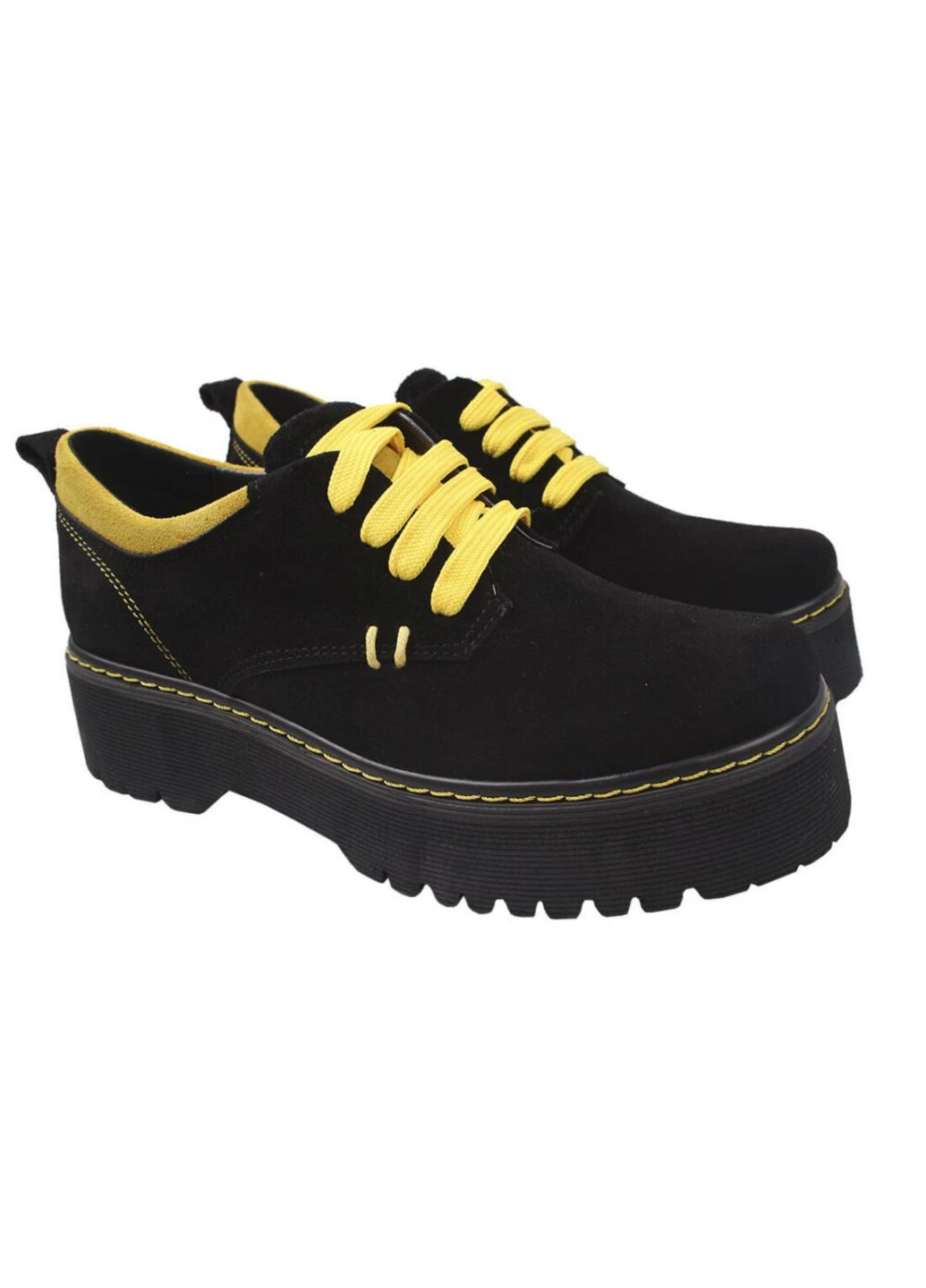 Maxus Shoes Туфлі на платформі жіночі Натуральна замша, колір чорний чорний з, україна — (257426350)