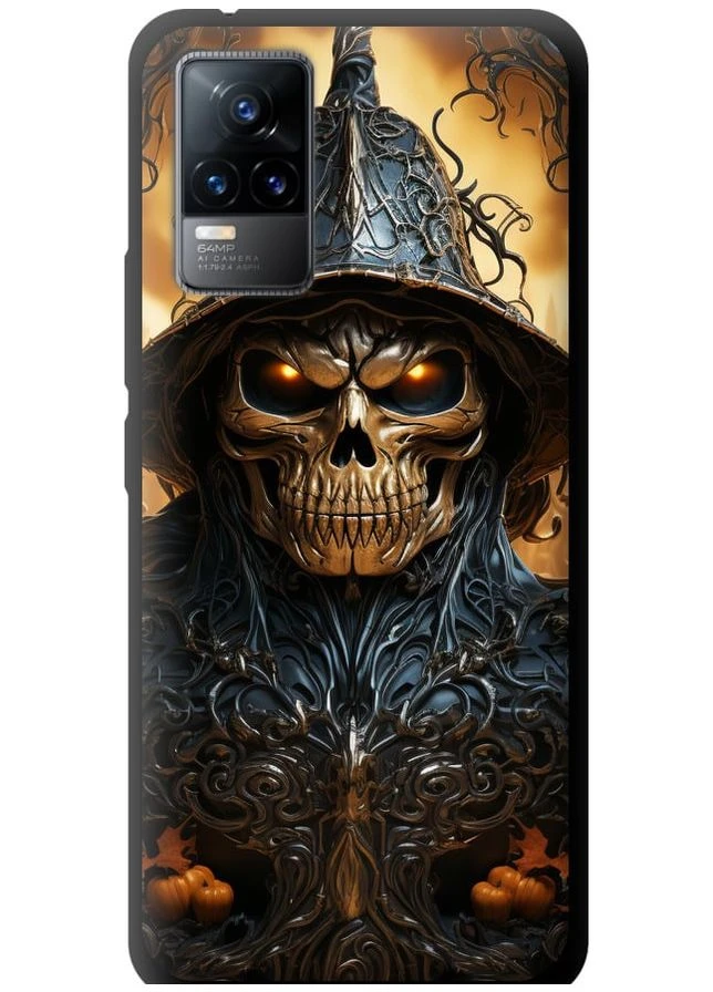TPU черный чехол 'Череп 2' для Endorphone Vivo V21E (266807520)
