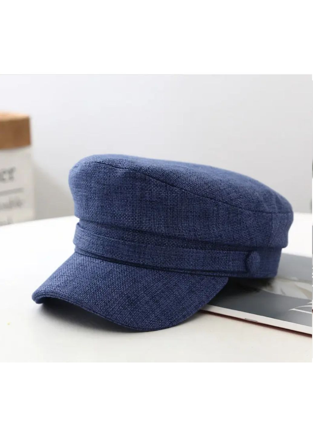 Жіночий берет-кепка (кепі) з козирком Синій No Brand (266266399)