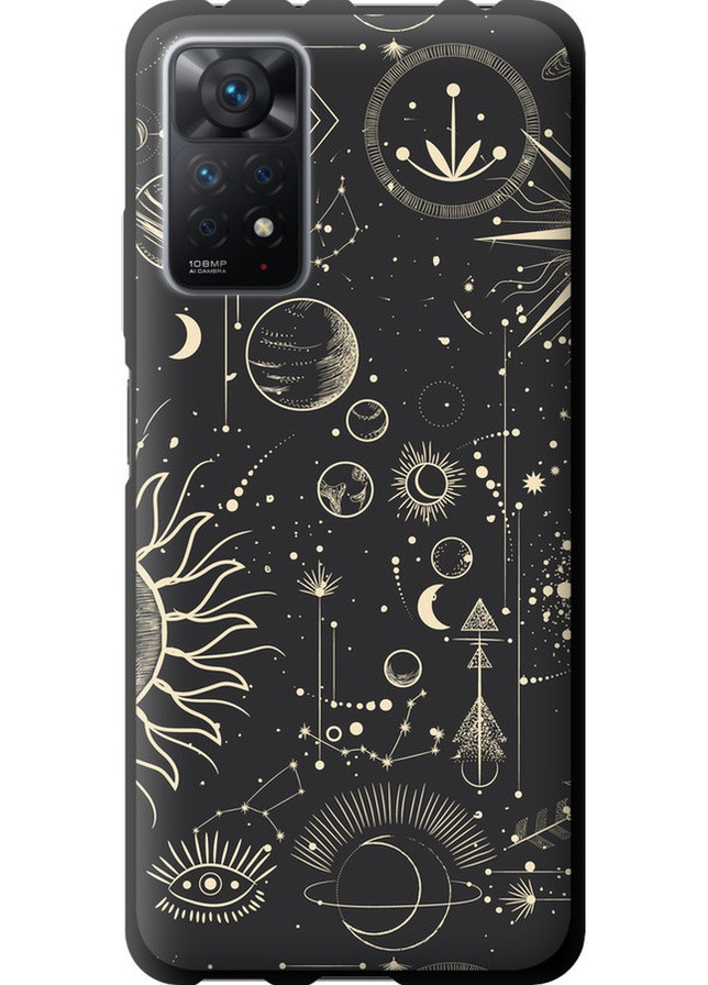 TPU черный чехол 'Фаза луны' для Endorphone Xiaomi Redmi Note 11 Pro (258086899)