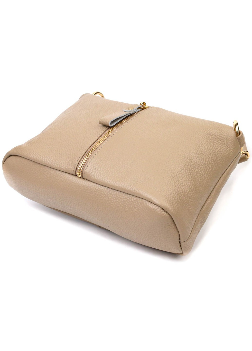 Практична жіноча сумка через плече з натуральної шкіри 22084 Бежева Vintage (260360878)