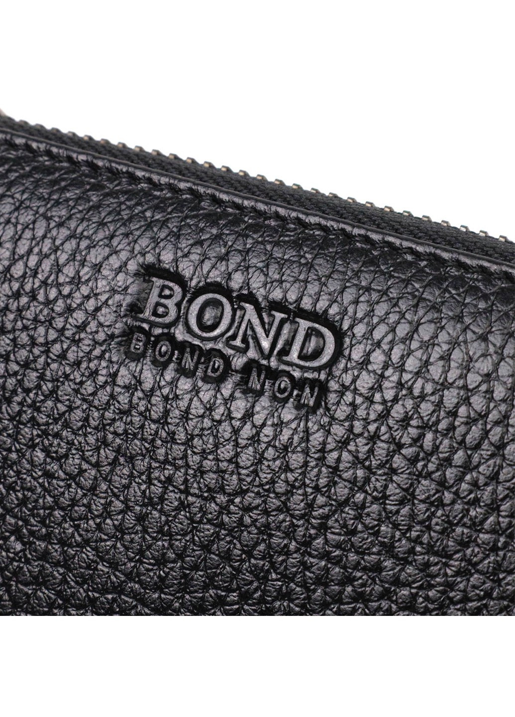 Чудовий жіночий гаманець із натуральної зернистої шкіри 22053 Чорний Bond (267927714)