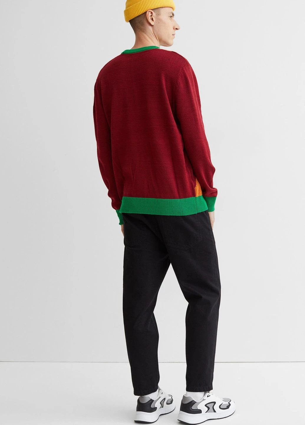 Бордовый джемпер зима,бордовый с принтом, H&M
