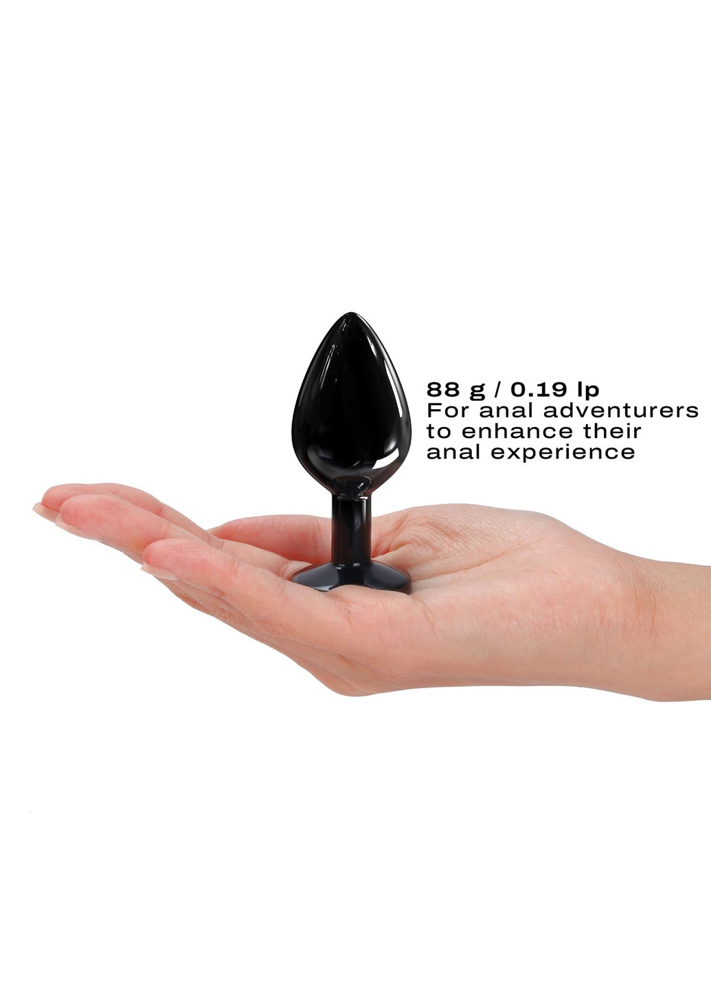 Металева анальна пробка з кристалом Diamond Plug Black M Dorcel (271969319)