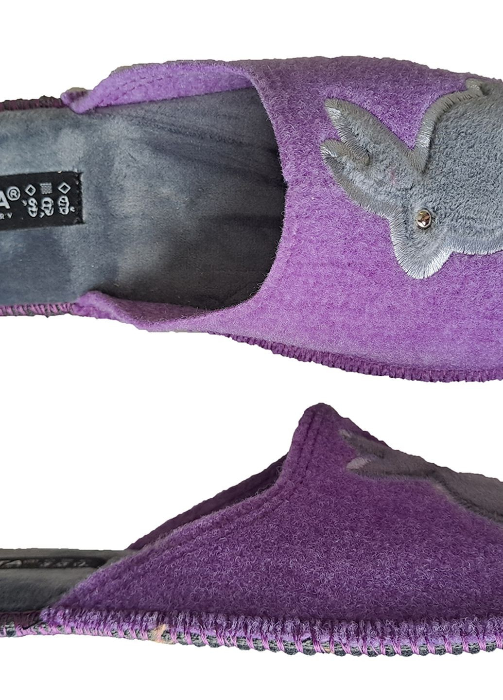 Фиолетовые тапочки бесшумные закрытые паркетные Белста