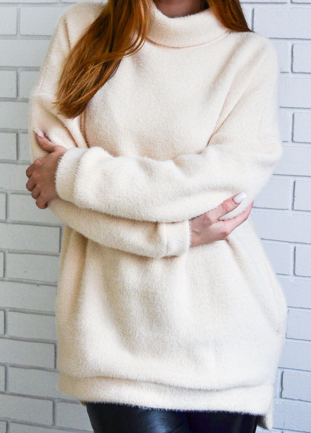 Молочный зимний свитер джас Ри Мари