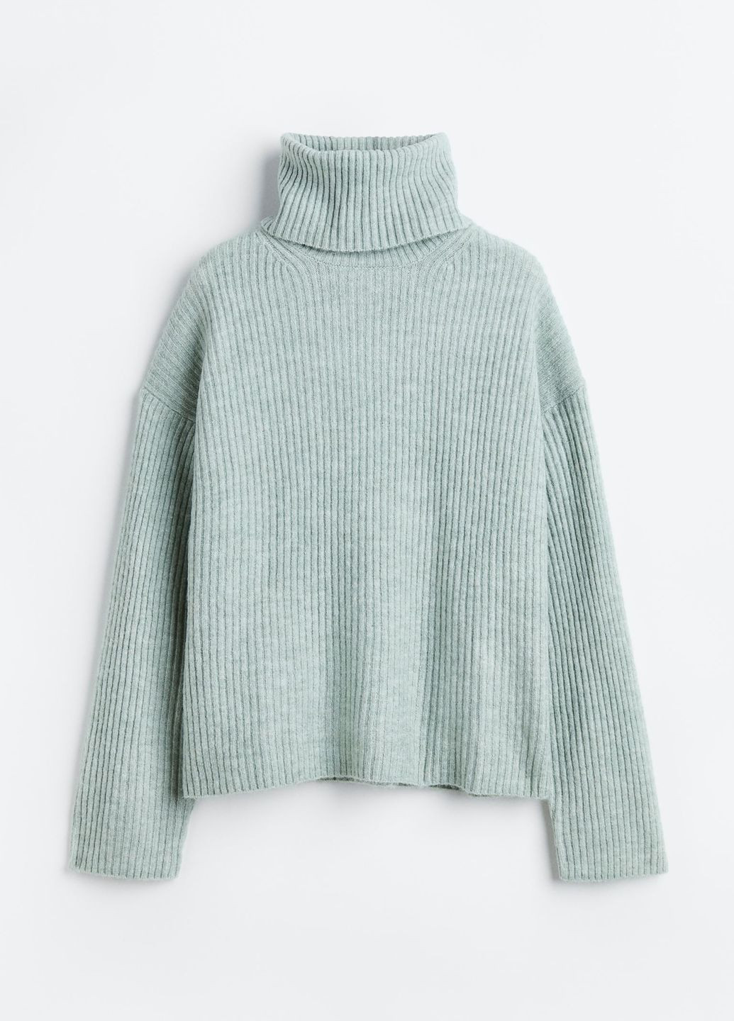 Світло-зелений зимовий светр-водолазка повномірний H&M