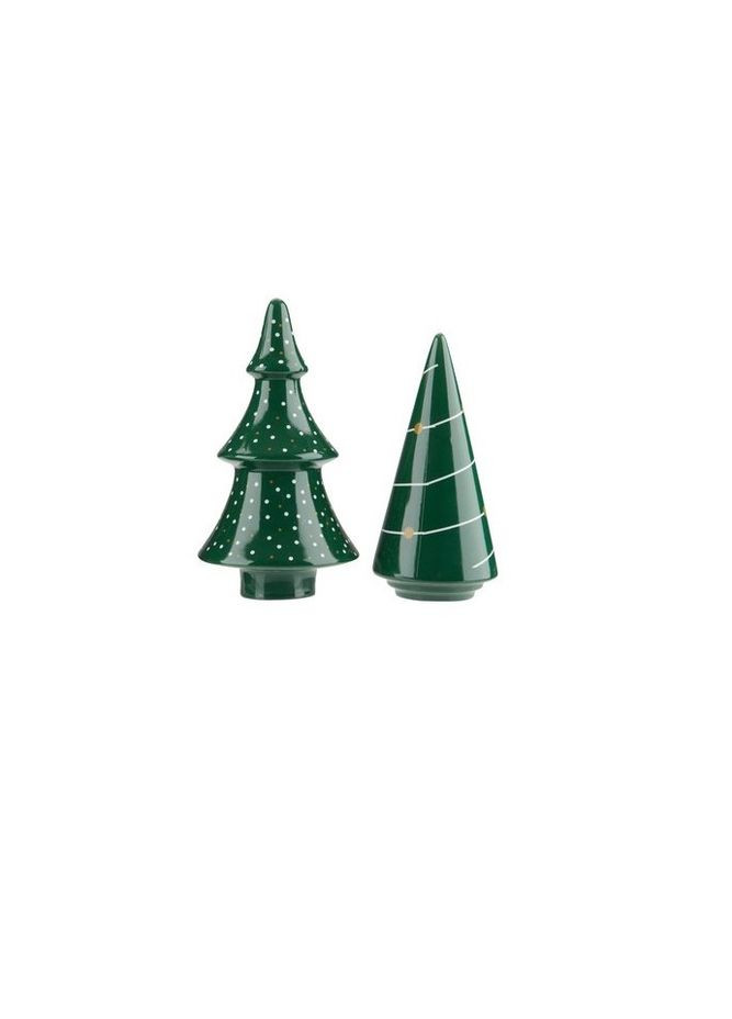 Набір новорічних статуеток ялинки зелена 14/17 см доломіт 2 шт No Brand (266702554)